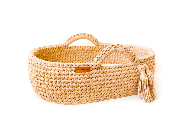 Baby Bassinet - Peach Crochet Basket
