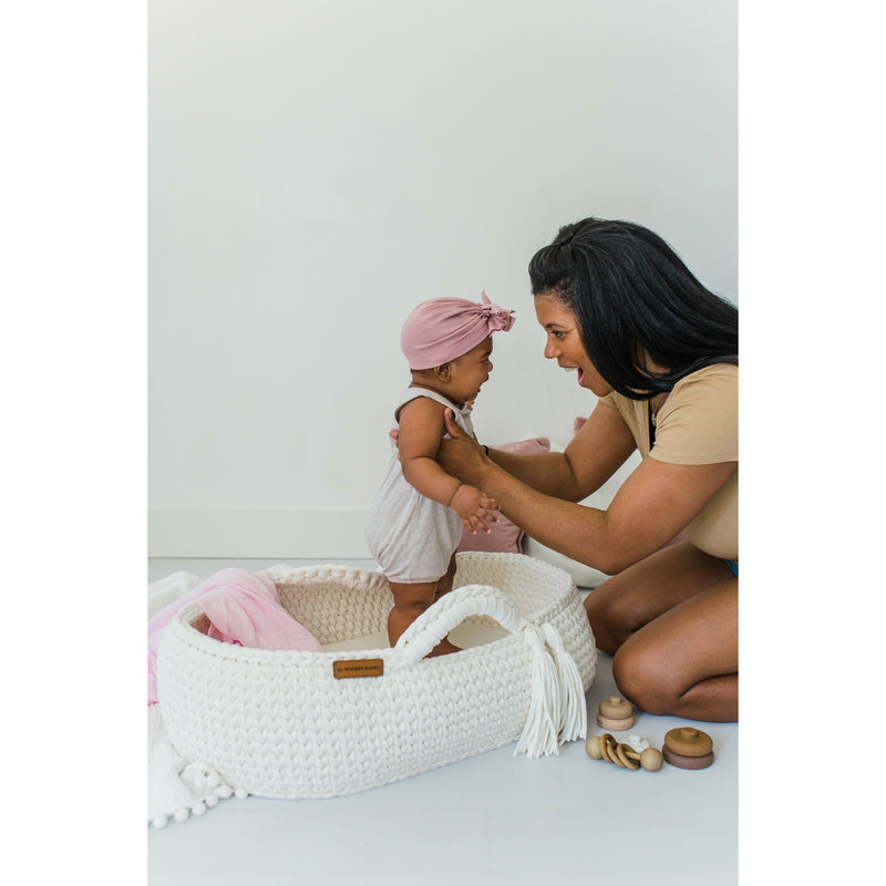 Baby Bassinet - Vanilla Crochet Basket