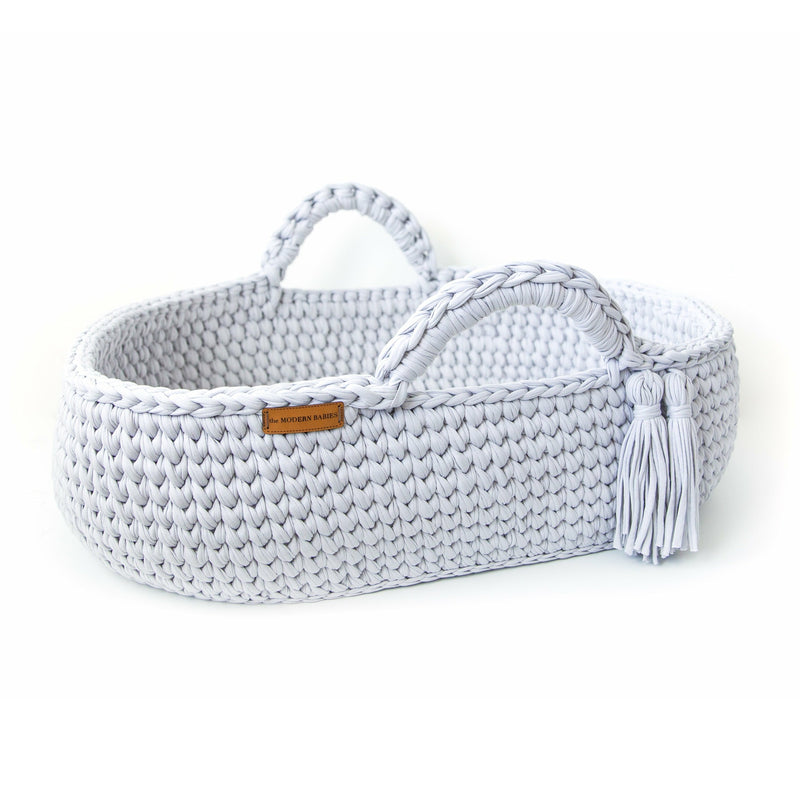 Crochet Baby Bassinet Basket. Grey Baby Bassinet. Baby Bassinet. Baby Basket. Newborn Bassinet. Newborn basket. Handmade baby basket bassinet.