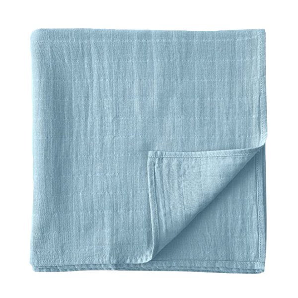 Muslin Swaddle Blanket (Sky Blue)