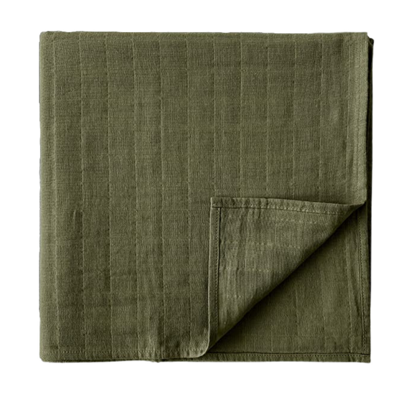 Muslin Swaddle Blanket (Olive Green)