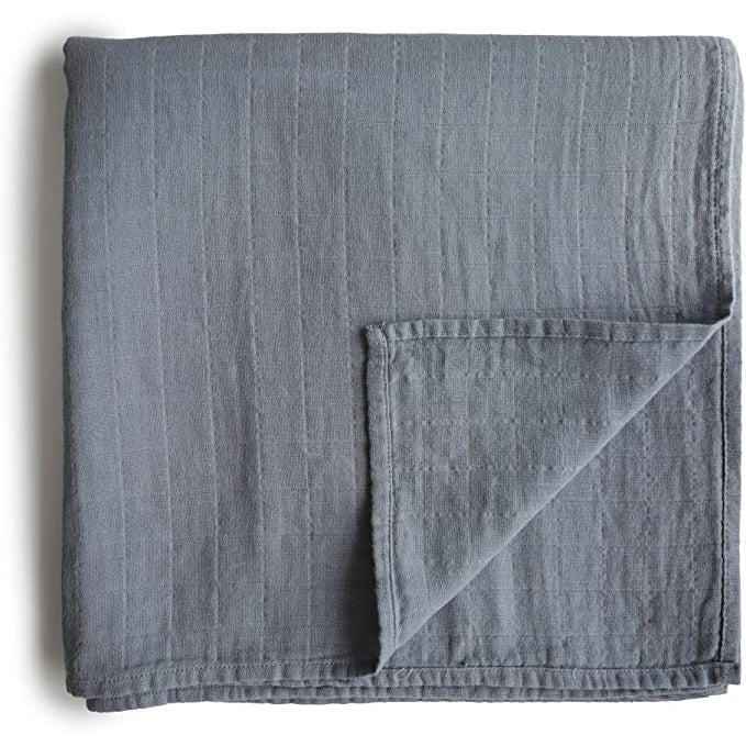 Muslin Swaddle Blanket (Dark Grey)